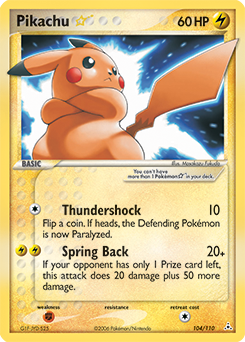 Pikachu, ukážková karta