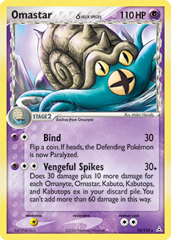 Omastar δ z edície Holon Phantoms, karta č.13