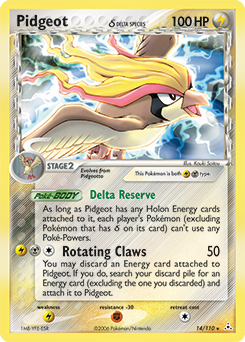 Pidgeot δ z edície Holon Phantoms, karta č.14