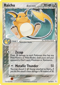 Raichu δ z edície Holon Phantoms, karta č.15