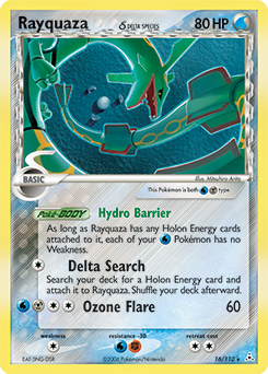 Rayquaza δ z edície Holon Phantoms, karta č.16