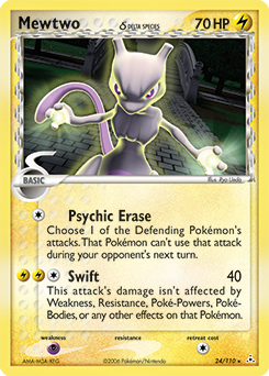 Mewtwo δ z edície Holon Phantoms, karta č.24