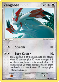 Zangoose z edície Holon Phantoms, karta č.34