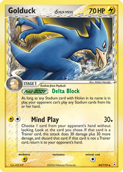 Golduck δ z edície Holon Phantoms, karta č.43