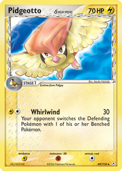 Pidgeotto δ z edície Holon Phantoms, karta č.49