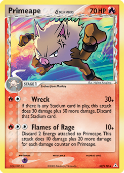 Primeape δ z edície Holon Phantoms, karta č.50