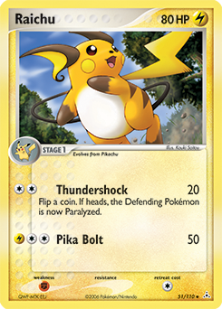 Raichu z edície Holon Phantoms, karta č.51