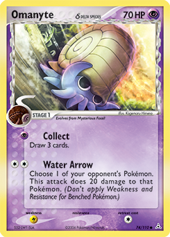 Omanyte δ z edície Holon Phantoms, karta č.74