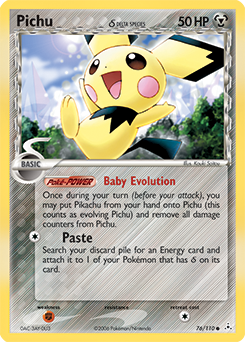 Pichu δ z edície Holon Phantoms, karta č.76