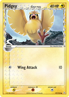 Pidgey δ z edície Holon Phantoms, karta č.77
