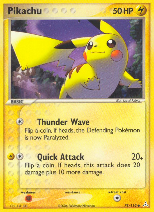 Pikachu z edície Holon Phantoms, karta č.78