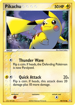 Pikachu z edície Holon Phantoms, karta č.78