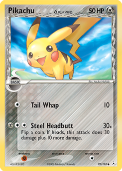 Pikachu δ z edície Holon Phantoms, karta č.79