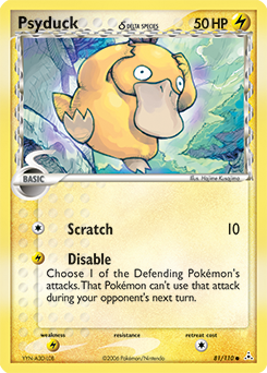 Psyduck δ z edície Holon Phantoms, karta č.81