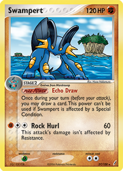 Swampert z edície Crystal Guardians, karta č.27