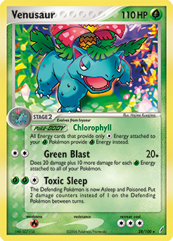Venusaur z edície Crystal Guardians, karta č.28