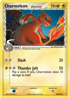 Charmeleon δ z edície Crystal Guardians, karta č.30