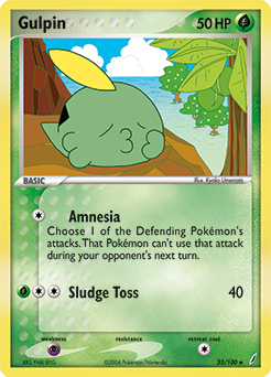 Gulpin z edície Crystal Guardians, karta č.33