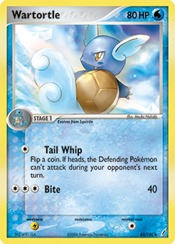 Wartortle z edície Crystal Guardians, karta č.43