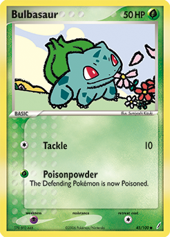 Bulbasaur z edície Crystal Guardians, karta č.45