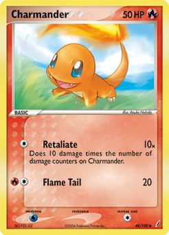 Charmander z edície Crystal Guardians, karta č.48