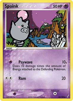 Spoink z edície Crystal Guardians, karta č.62