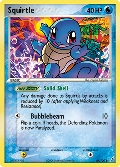 Squirtle z edície Crystal Guardians, karta č.64