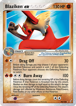 Blaziken ex z edície Crystal Guardians, karta č.90