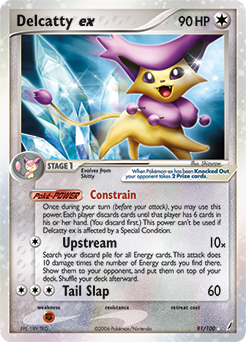 Delcatty ex z edície Crystal Guardians, karta č.91