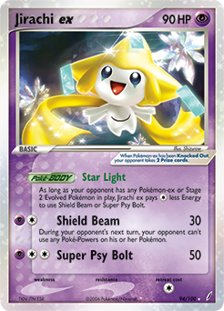 Jirachi ex z edície Crystal Guardians, karta č.94