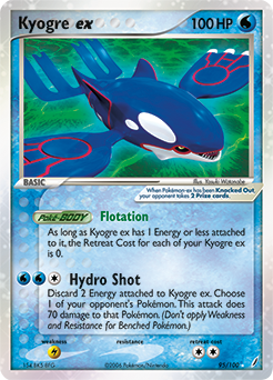 Kyogre ex z edície Crystal Guardians, karta č.95