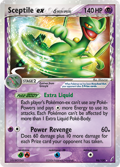 Sceptile ex δ z edície Crystal Guardians, karta č.96