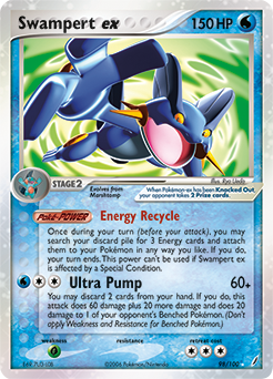 Swampert ex z edície Crystal Guardians, karta č.98