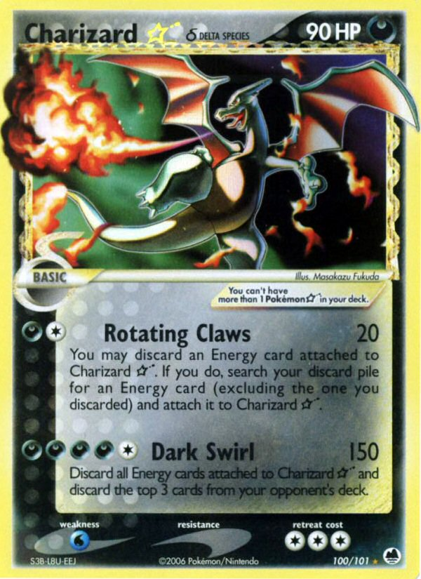 Charizard ★ δ z edície Dragon Frontiers, karta č.100