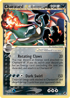 Charizard ★ δ z edície Dragon Frontiers, karta č.100