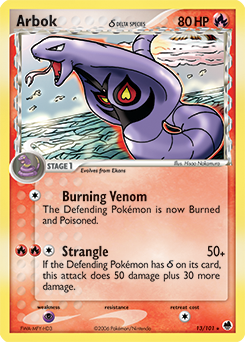 Arbok δ z edície Dragon Frontiers, karta č.13
