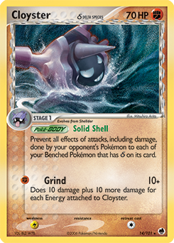 Cloyster δ z edície Dragon Frontiers, karta č.14