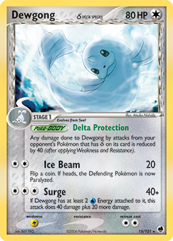 Dewgong δ z edície Dragon Frontiers, karta č.15