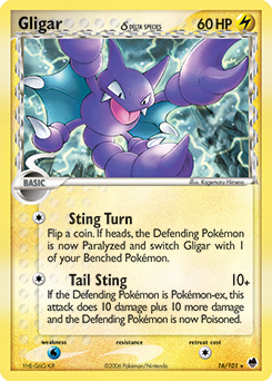 Gligar δ z edície Dragon Frontiers, karta č.16
