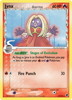 Jynx δ z edície Dragon Frontiers, karta č.17