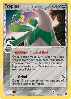 Tropius δ z edície Dragon Frontiers, karta č.23