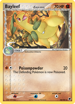 Bayleef δ z edície Dragon Frontiers, karta č.26