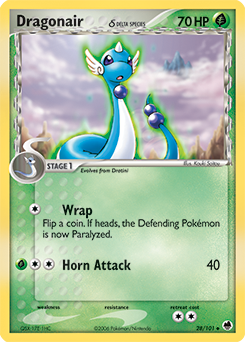 Dragonair δ z edície Dragon Frontiers, karta č.28