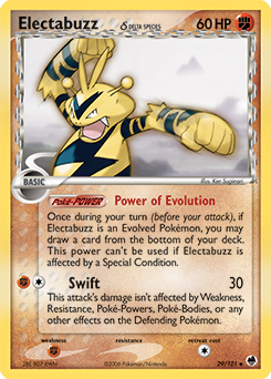 Electabuzz δ z edície Dragon Frontiers, karta č.29