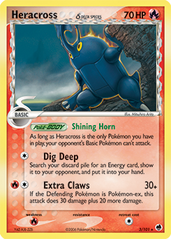 Heracross δ z edície Dragon Frontiers, karta č.3