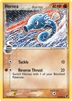 Horsea δ z edície Dragon Frontiers, karta č.31