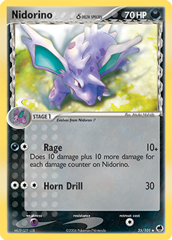 Nidorino δ z edície Dragon Frontiers, karta č.35