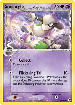 Smeargle δ z edície Dragon Frontiers, karta č.39