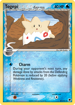 Togepi δ z edície Dragon Frontiers, karta č.41