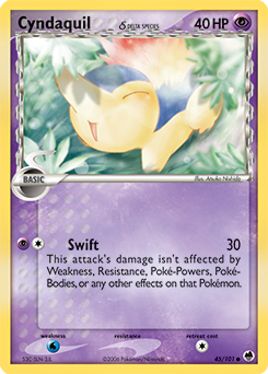 Cyndaquil δ z edície Dragon Frontiers, karta č.45